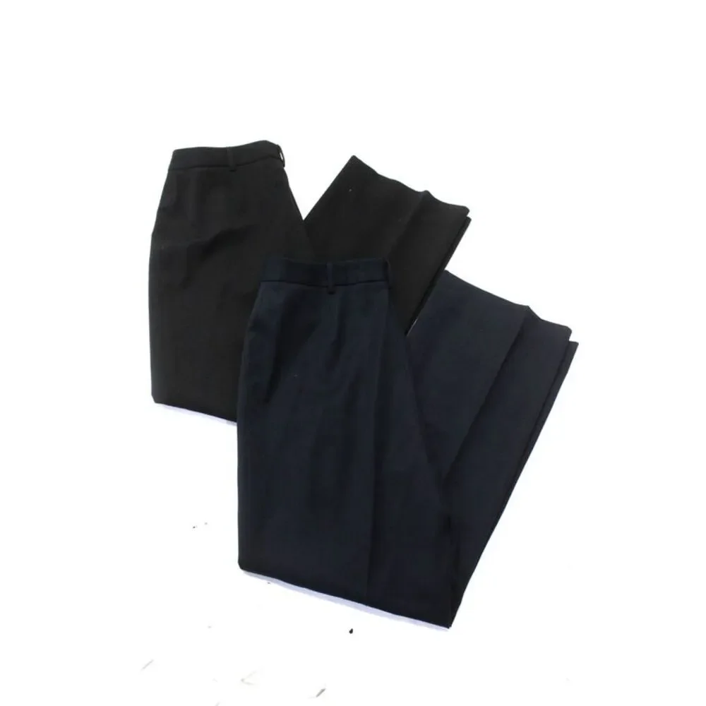 Brooks Brothers Womens Wool High Rise Dress Pants Black Size 8 Lot 2